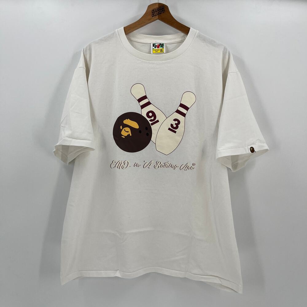 A Bathing Ape Nigo BAPE 93 Bowling Tee in White XXL